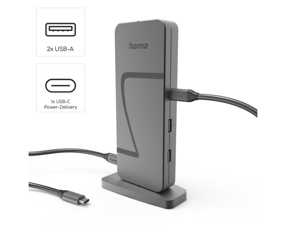Докинг станция HAMA Докинг станция "Connect2Office Speed", USB4, USB-C, PD, 40 Gbit/s, 10 порта 9