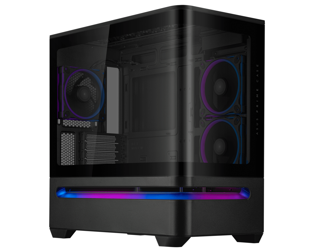 Кутия ASUS Prime AP202 ARGB mATX + 3 ARGB Вентилатора - Black 2
