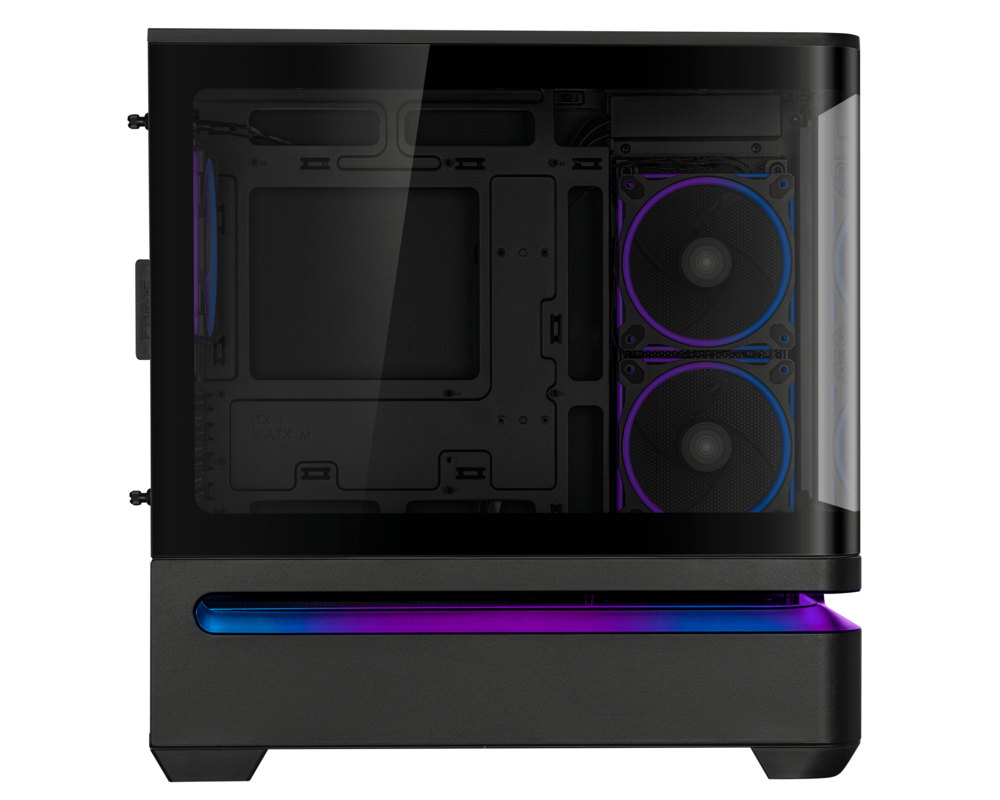 Кутия ASUS Prime AP202 ARGB mATX + 3 ARGB Вентилатора - Black 8