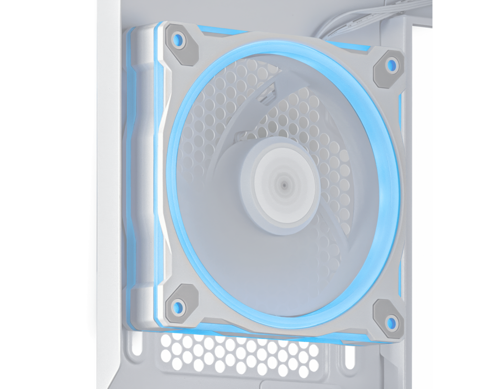 Кутия ASUS Prime AP202 ARGB mATX + 3 ARGB Вентилатора - White 14