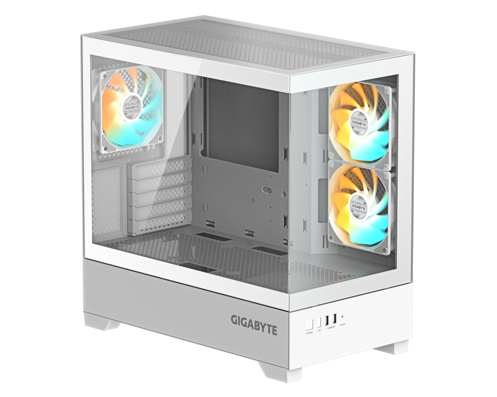 Кутия GIGABYTE C201 PANORAMIC ICE + 3 ARGB Вентилатора 2