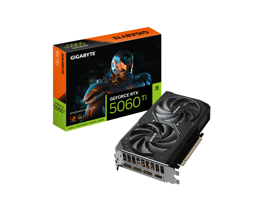 Видеокарта GIGABYTE RTX 5060 TI WINDFORCE MAX OC 16GB GDDR7 8