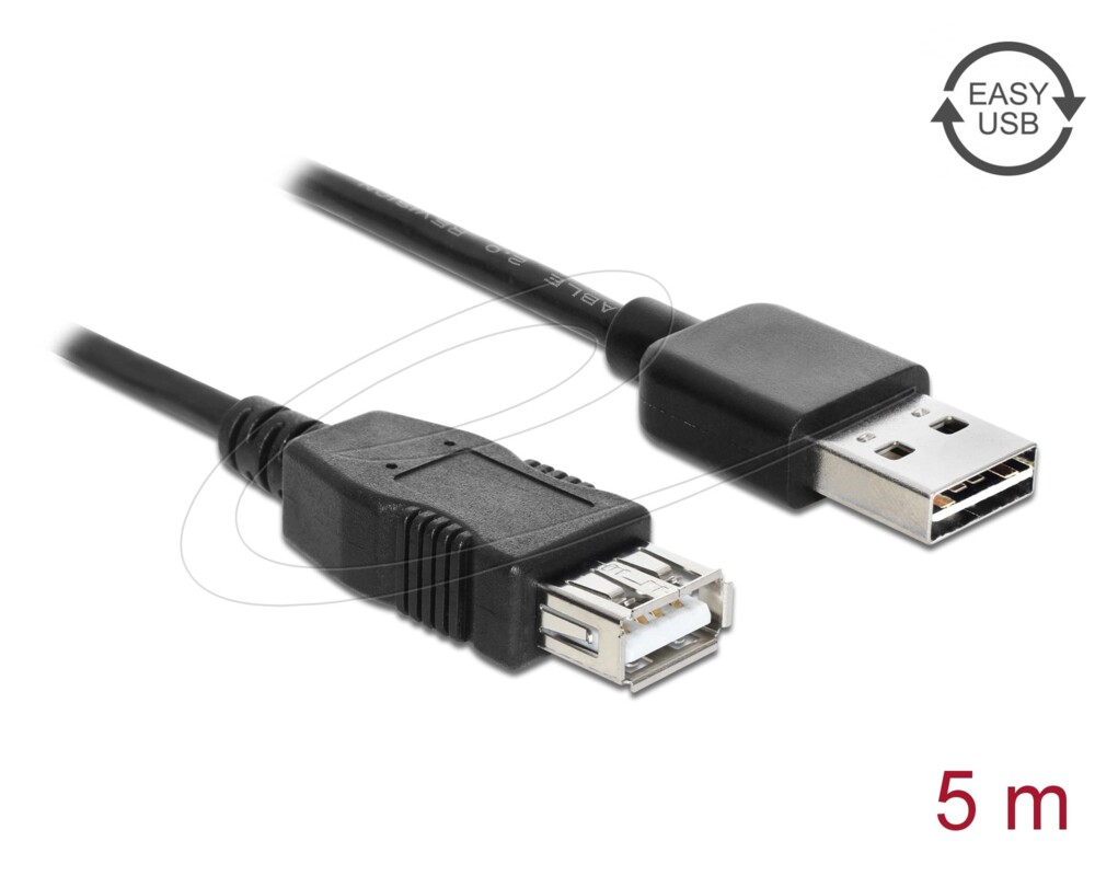 Адаптери Кабел удължителен USB-A 2.0 мъжко reversible към USB-A 2.0 женско , 5m 2