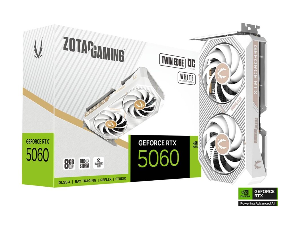 Видеокарта ZOTAC GAMING RTX 5060 Twin Edge OC White Edition 8GB GDDR7 6