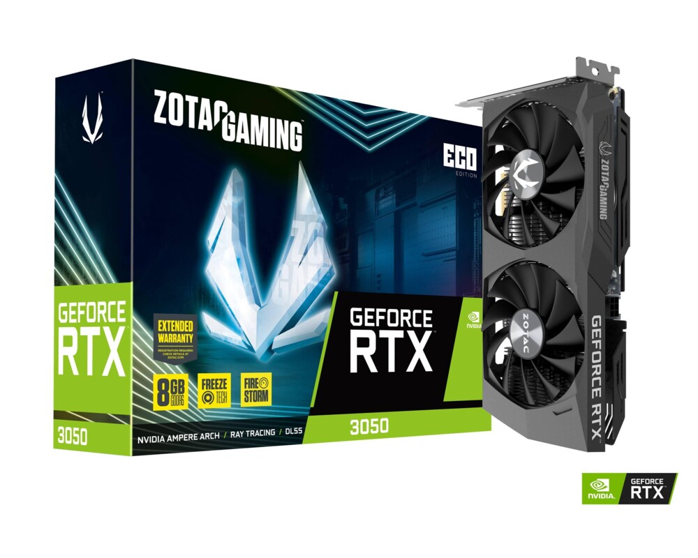 Видеокарта Видеокарта ZOTAC GAMING RTX 3050 ECO 8GB GDDR6 6