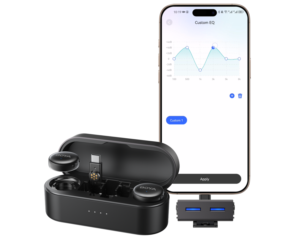 Микрофон Безжична система микрофони BOYA BOYALINK 3-01 with lightning+USB-C +3.5mm TRS plug 20