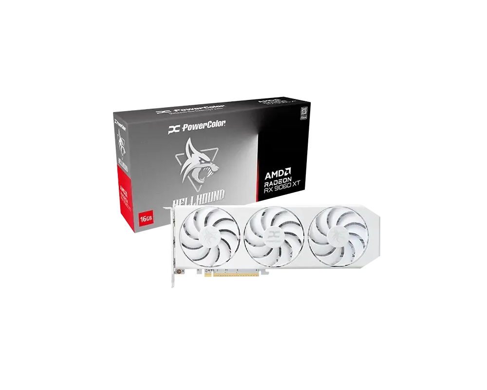 Видеокарта  Powercolor AMD Radeon Hellhound RX 9060 XT Spectral White 16GB GDDR6 6