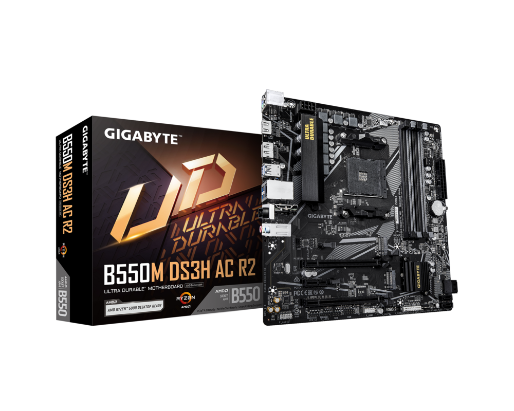 Дънна платка GIGABYTE B550M DS3H AC R2 Socket AM4 4