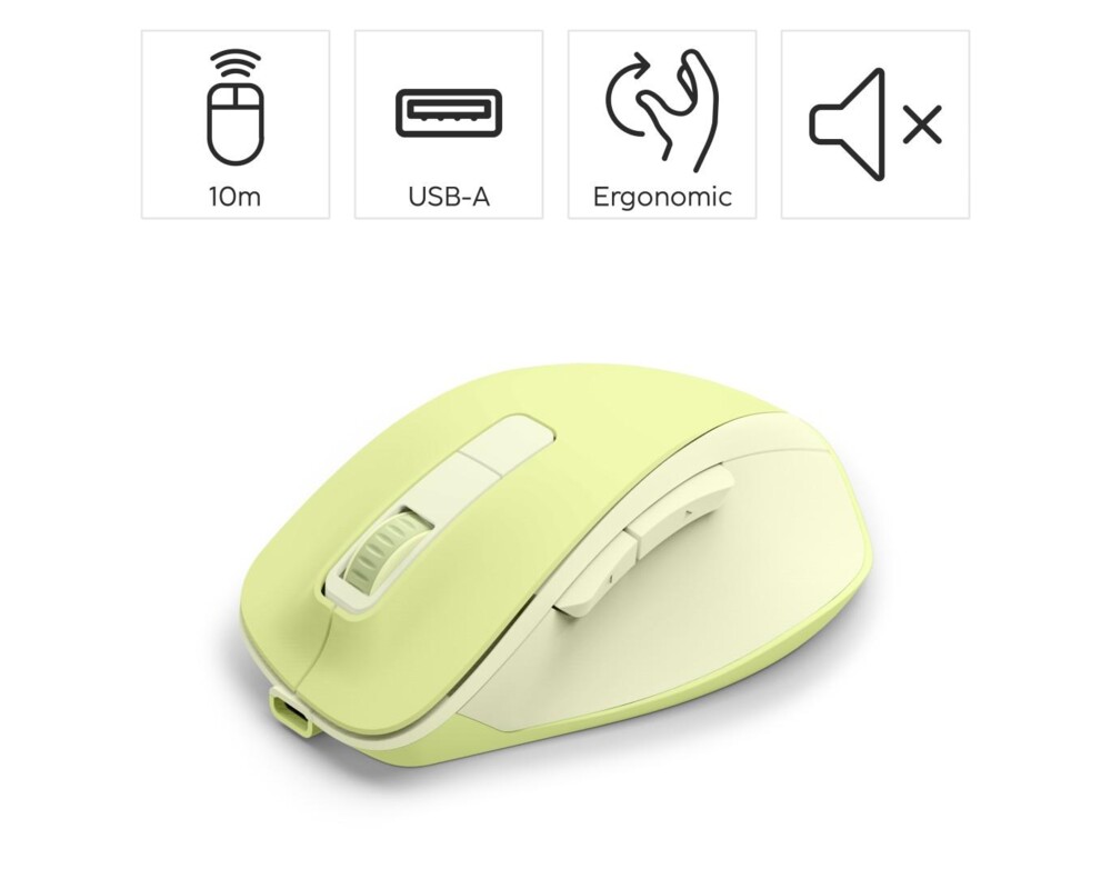Мишка HAMA Безжична оптична мишка WM-500 Recharge, зелена, 6 бут.,800/1200/1600 dpi, безшумна 26