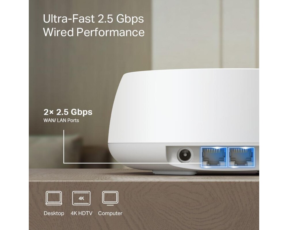 Рутер Меш система TP-LINK Deco BE25 (3-pack), BE3600, 2x 2.5GbE, Wi-Fi 7 7