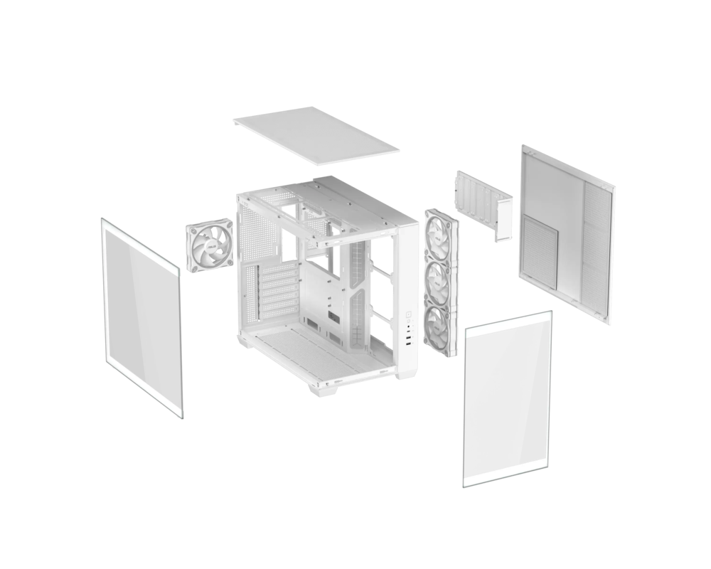 Кутия ASUS A32 PLUS Tempered Glass + 4 ARGB Вентилатора - White 15
