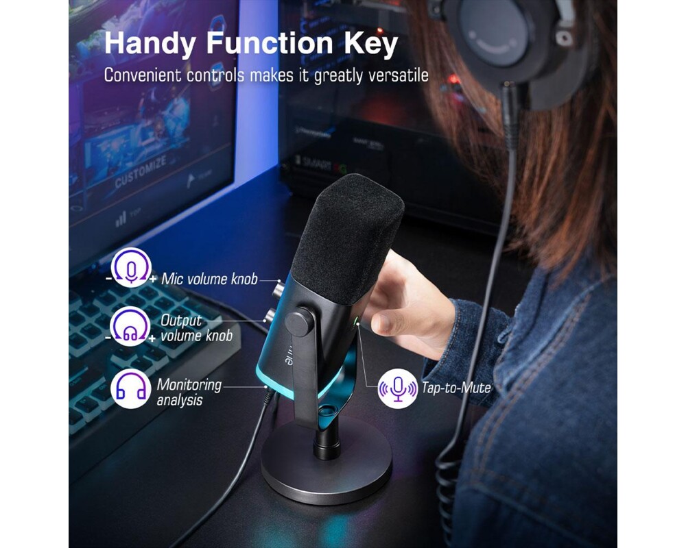 Микрофон FIFINE AM8 Dynamic RGB XLR/USB- Black 7