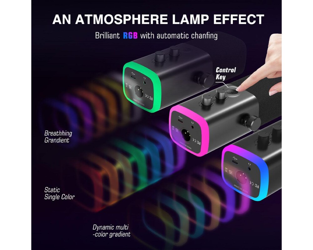 Микрофон FIFINE AM8 Dynamic RGB XLR/USB- Black 5