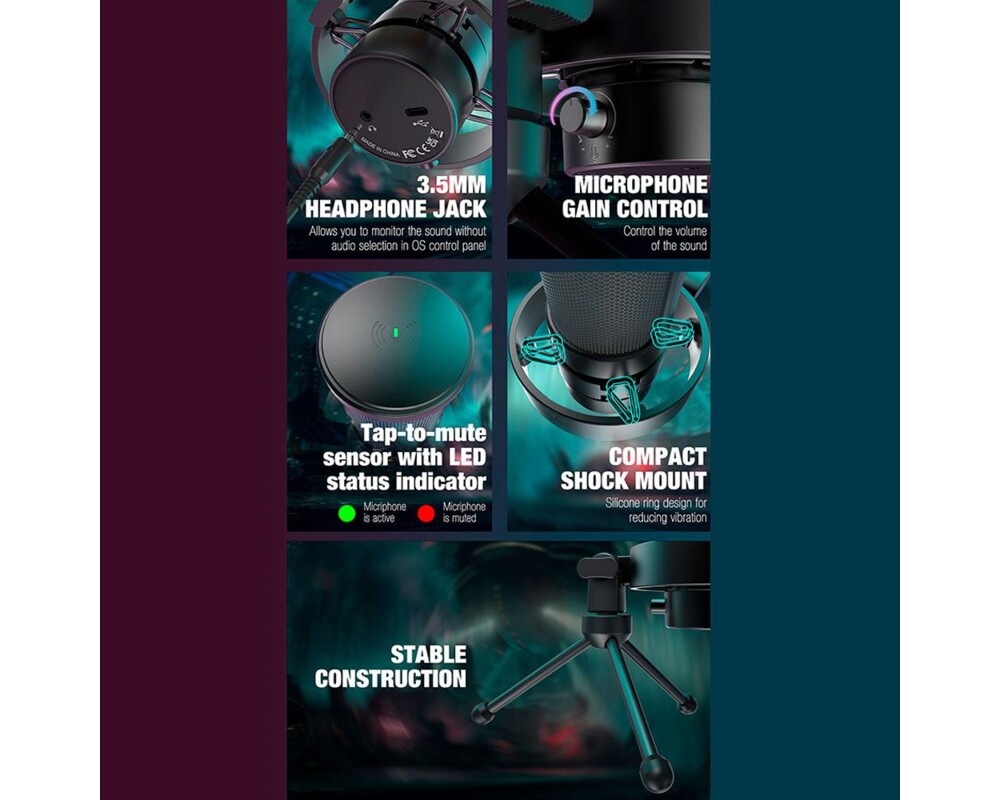 Микрофон FIFINE A8V RGB - Black 4