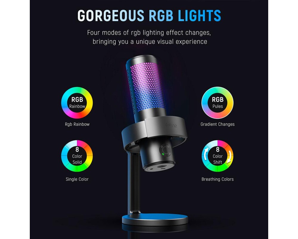 Микрофон FIFINE A9 RGB 4 Polar Patterns- Black 7