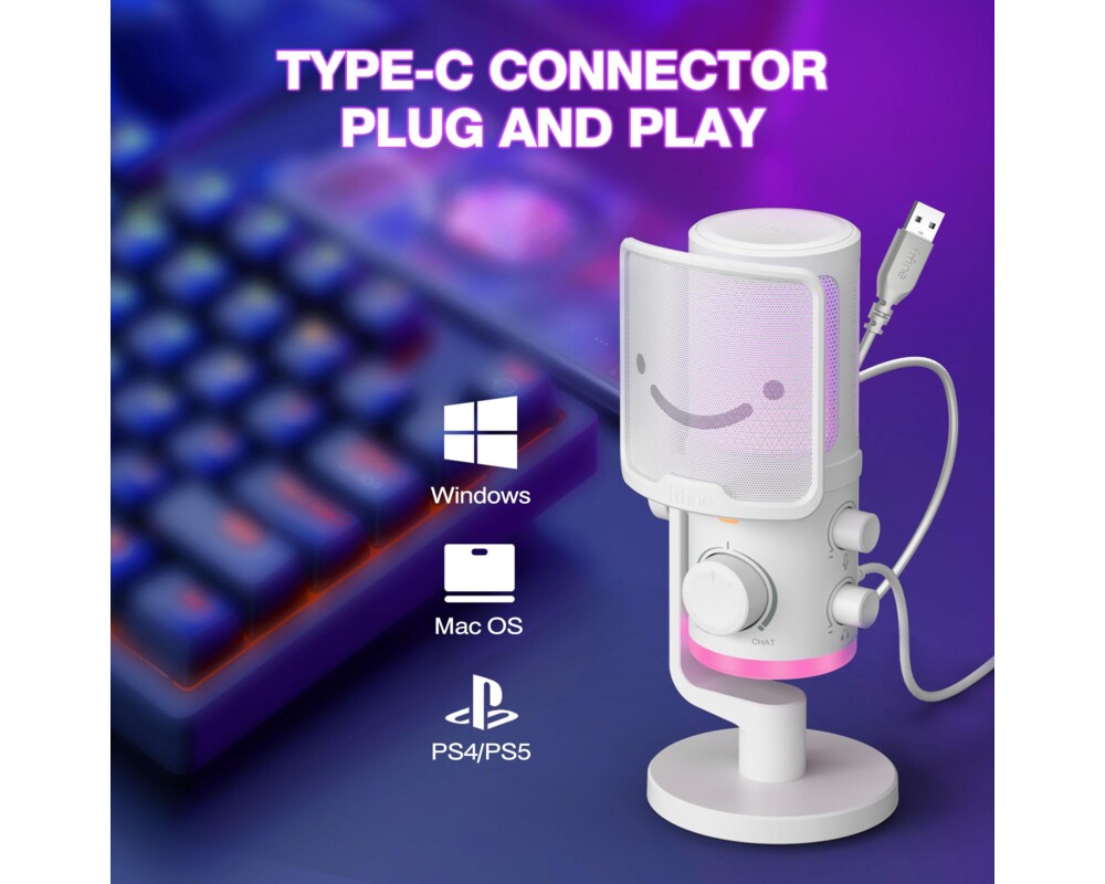 Микрофон FIFINE AM6 RGB - White 5
