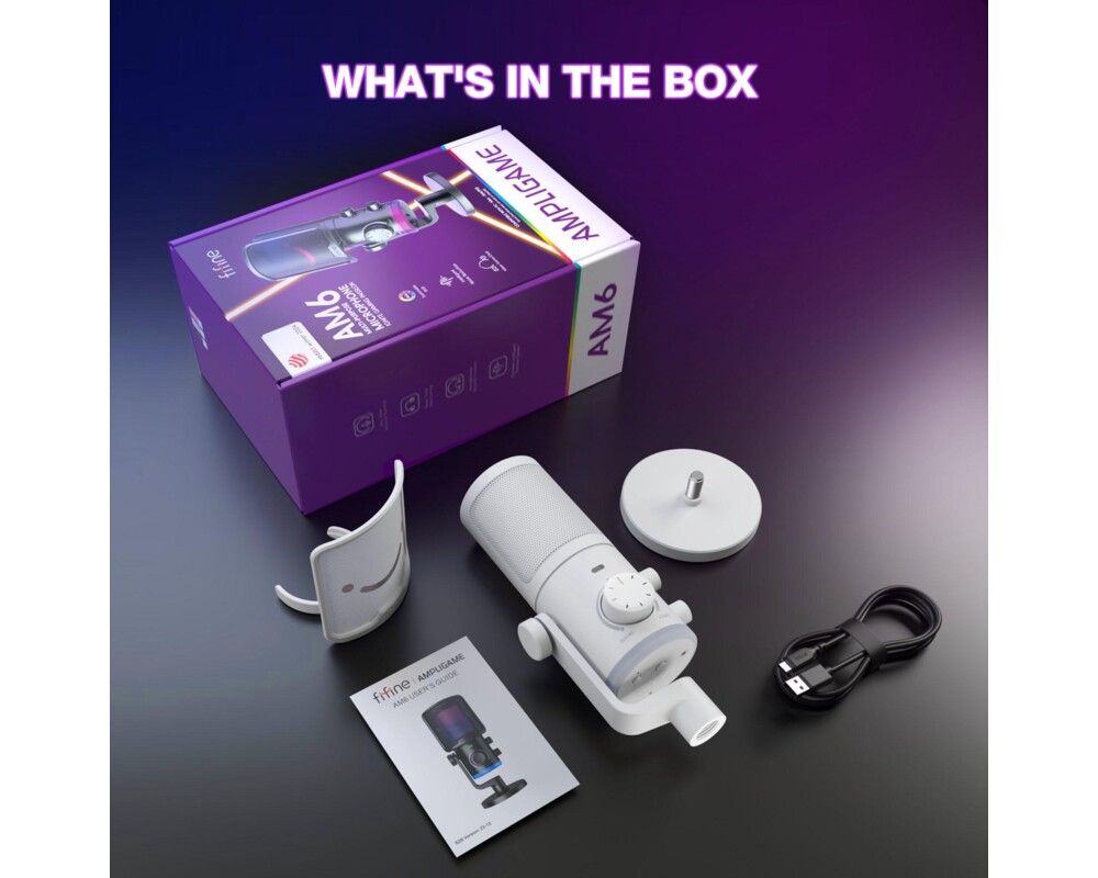 Микрофон FIFINE AM6 RGB - White 6