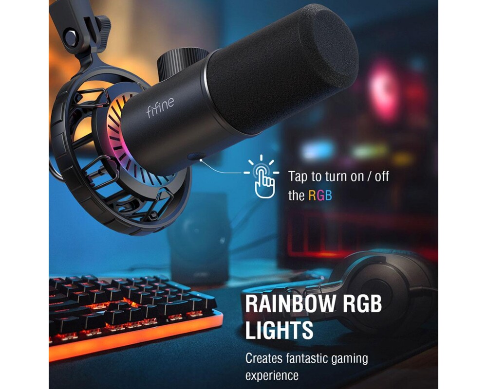 Микрофон FIFINE K658 Dynamic RGB - Black 10