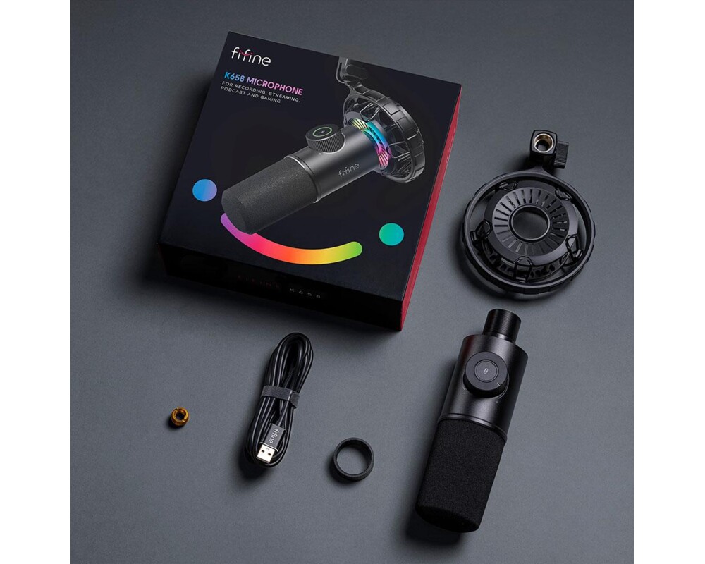 Микрофон FIFINE K658 Dynamic RGB - Black 6