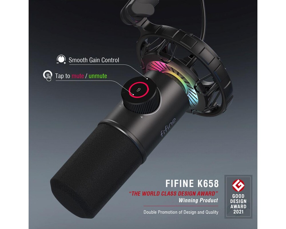 Микрофон FIFINE K658 Dynamic RGB - Black 5