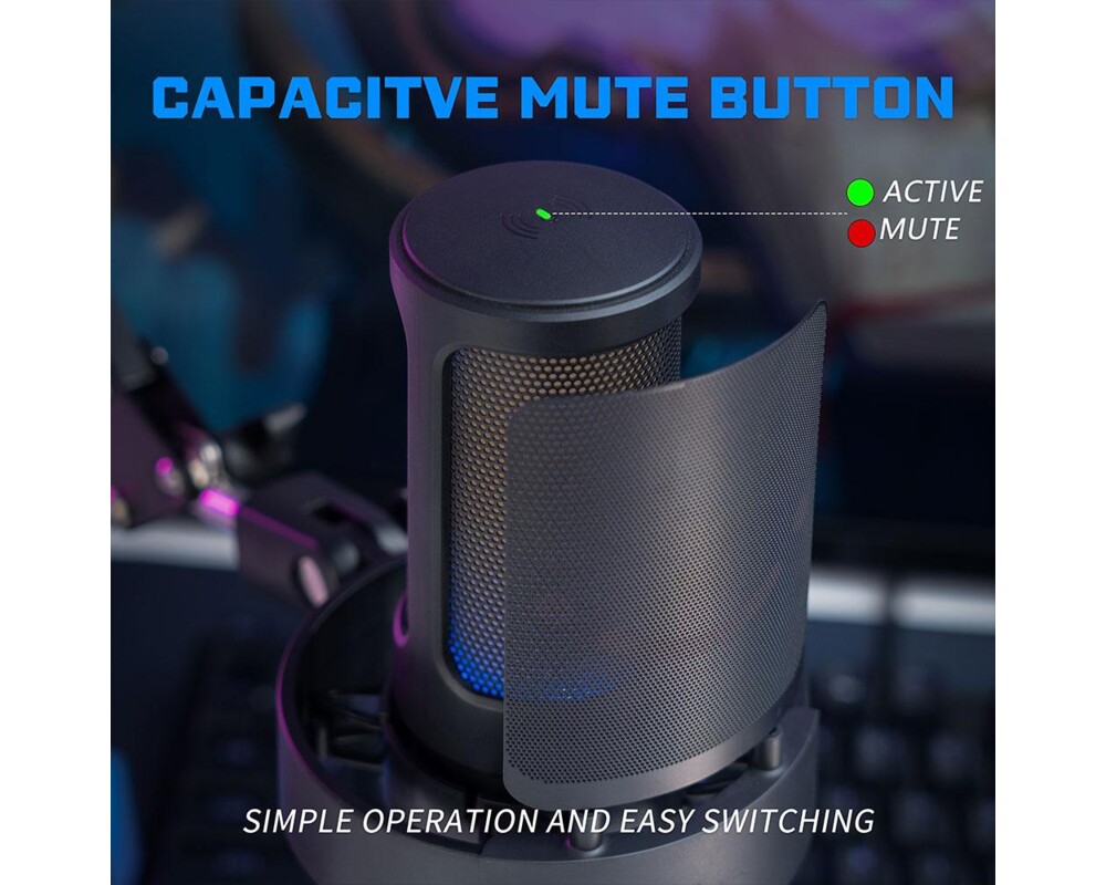 Микрофон със стойка FIFINE A8T RGB - Black 8