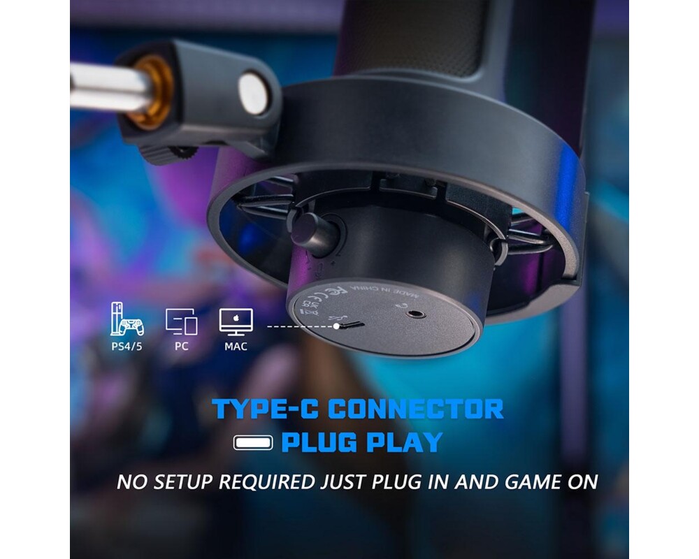 Микрофон със стойка FIFINE A8T RGB - Black 9