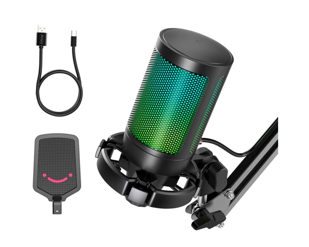 Микрофон със стойка FIFINE A6T RGB - Black 5