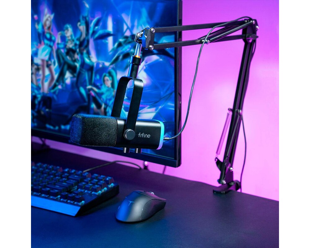 Микрофон със стойка FIFINE AM8T Dynamic RGB - Black 8