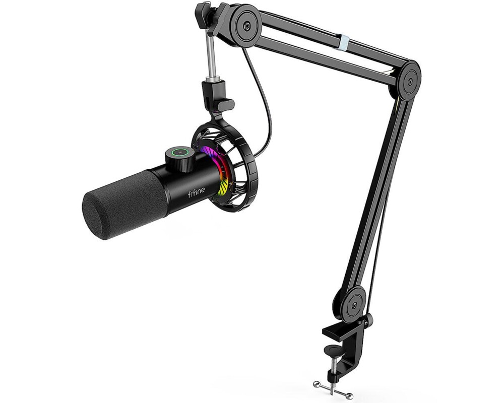 Микрофон със стойка FIFINE T658 Dynamic RGB - Black 2