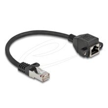  Delock Мрежов кабел удължителен S/FTP RJ45 мъжко към RJ45 женско, Cat. 6A, 25 cm, черен 858892 DELOCK-86998 на топ цена - PIC.bg