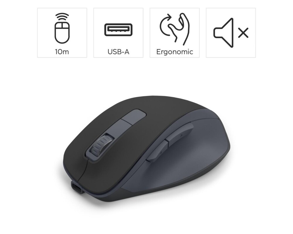 Мишка HAMA Безжична оптична мишка WM-500 Recharge , черна, 6 бут.,800/1200/1600 dpi, безшумна 10