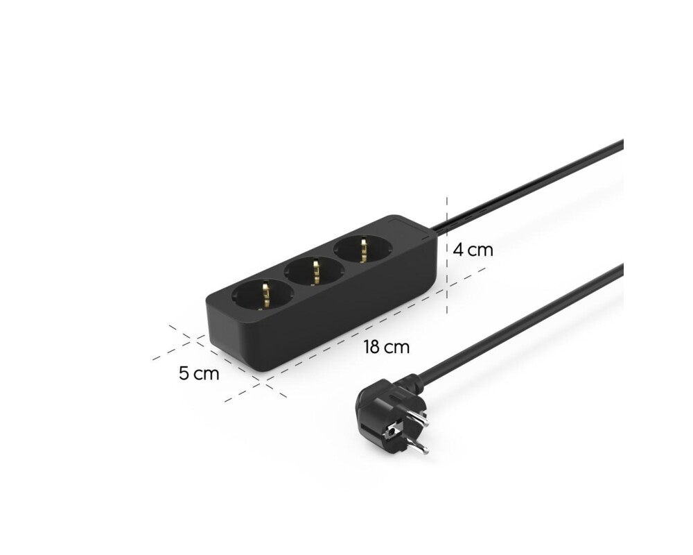 Разклонител HAMA Разклонител 3гнезда, 1.4м,черен 14