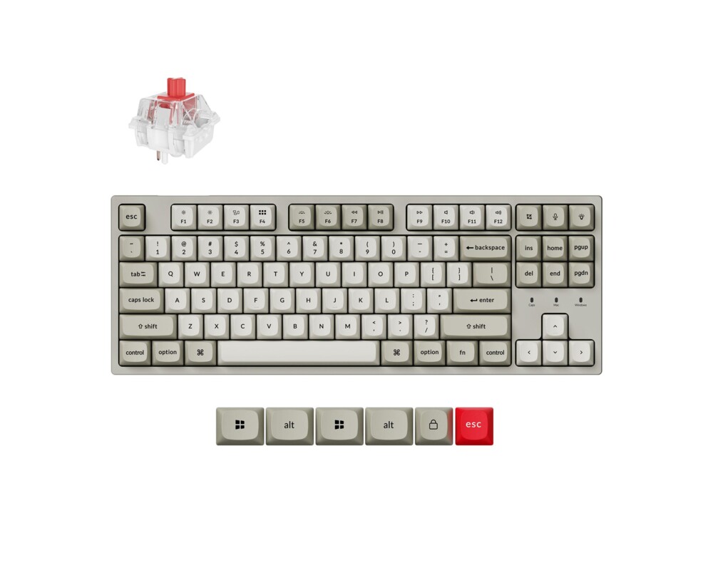 Клавиатура Геймърска Механична клавиатура Keychron C1 Pro 8K QMK - Super Red Switch