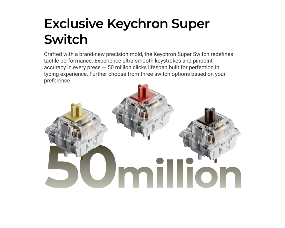 Клавиатура Геймърска Механична клавиатура Keychron C1 Pro 8K QMK - Super Red Switch 5