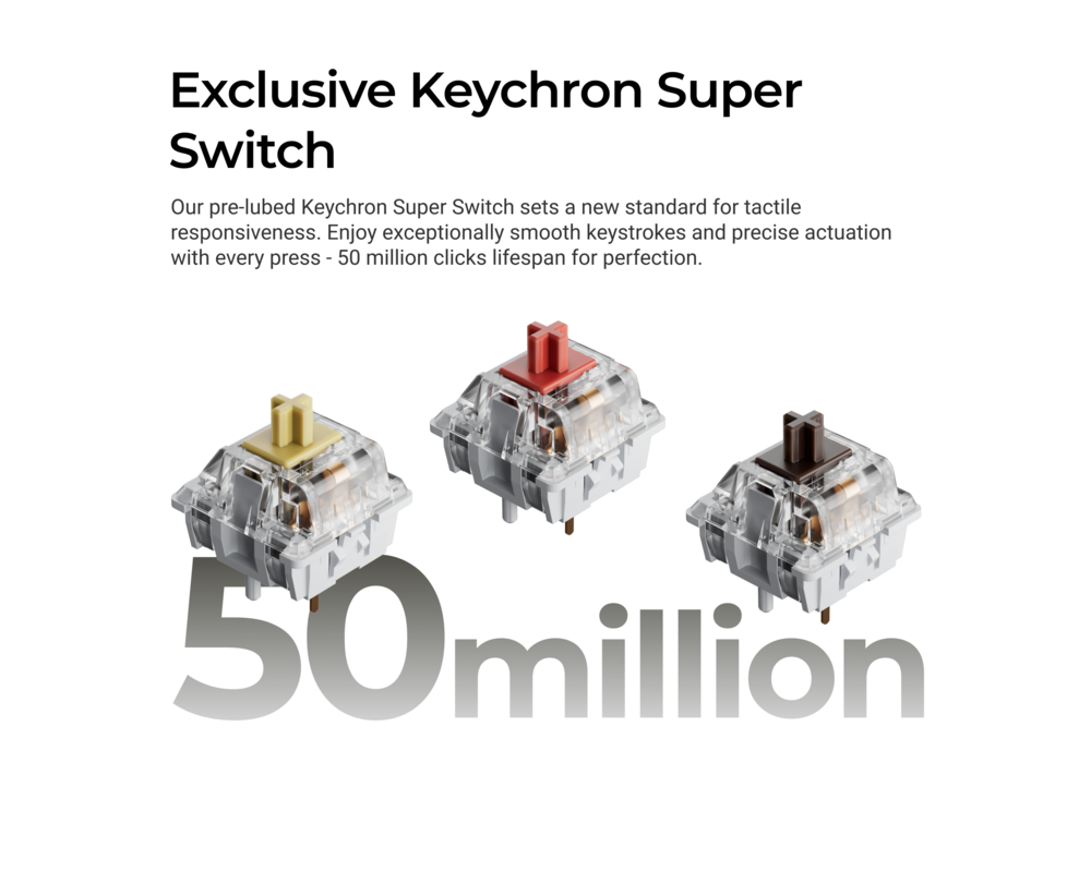 Клавиатура Геймърска Механична клавиатура Keychron C2 Pro 8K QMK - Super Red Switch, Full Size 6