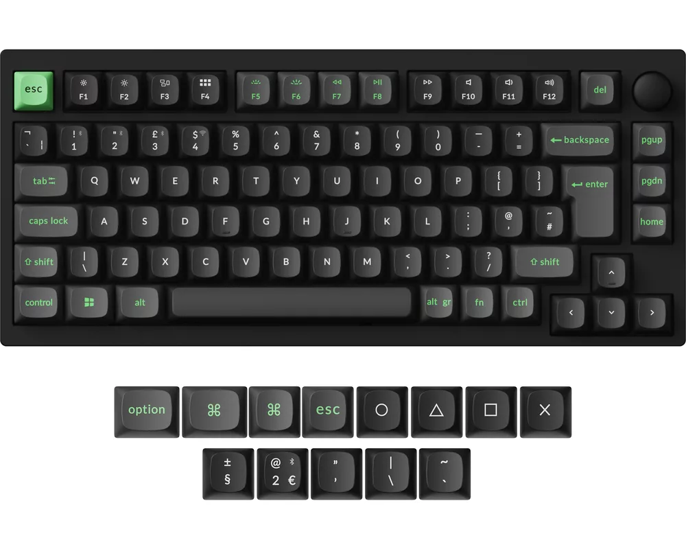 Клавиатура Безжична Механична клавиатура Lemokey P1 HE QMK 75% Black - HE Magnetic Switch - UK Layout 2