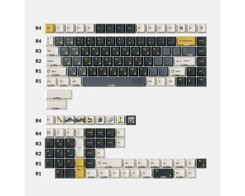 Геймърски аксесоари Капачки за механична клавиатура Keychron Cherry Profile Dye-Sub PBT Full Keycap Set - Retro Garage 2
