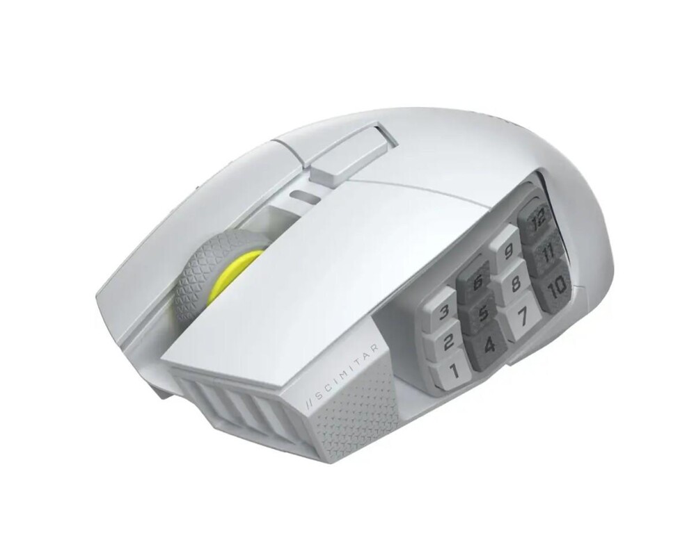 Мишка CORSAIR SCIMITAR ELITE WIRELESS SE Gaming Mouse, Wireless, White, 33000 DPI, Optical 3
