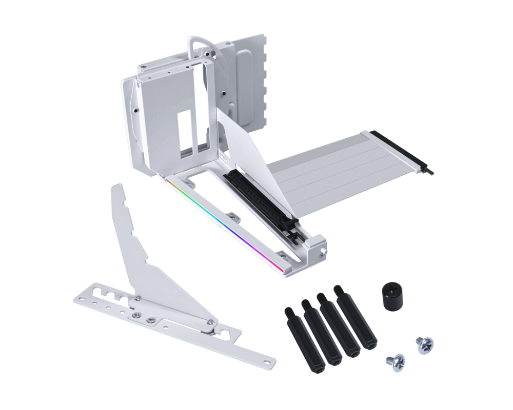 Кабел Брекет и кабел Lian Li 4 Slots Vertical GPU Kit v3, PCIe 5.0 за вертикален монтаж на видео карта - Бял 6