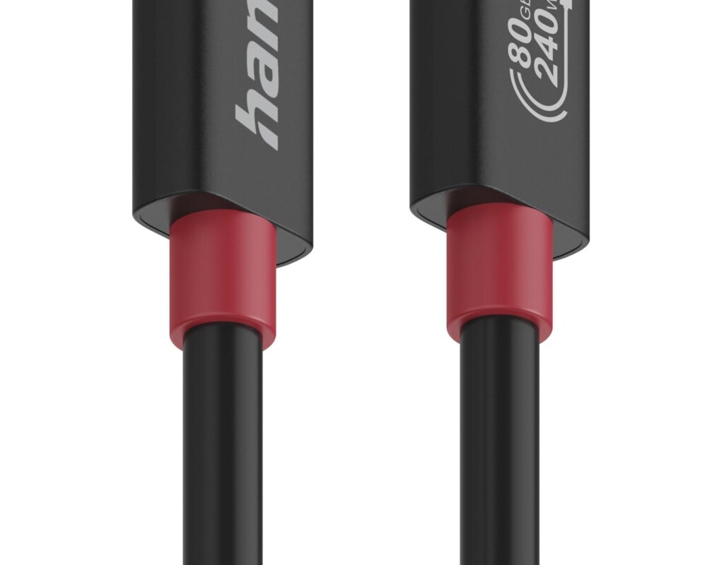 Кабел HAMA Кабел USB-C еMarker, USB 4 Gen 4, 80 Gbit/s, 1 м, 5 A, 240 W ,черен 4