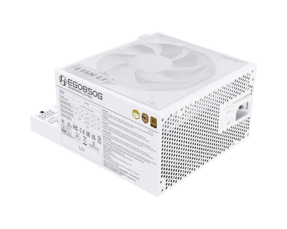 Захранване Lian Li EDGE EGO850 White 850W 80+ Gold PCIe 5.1, ATX 3.1 3