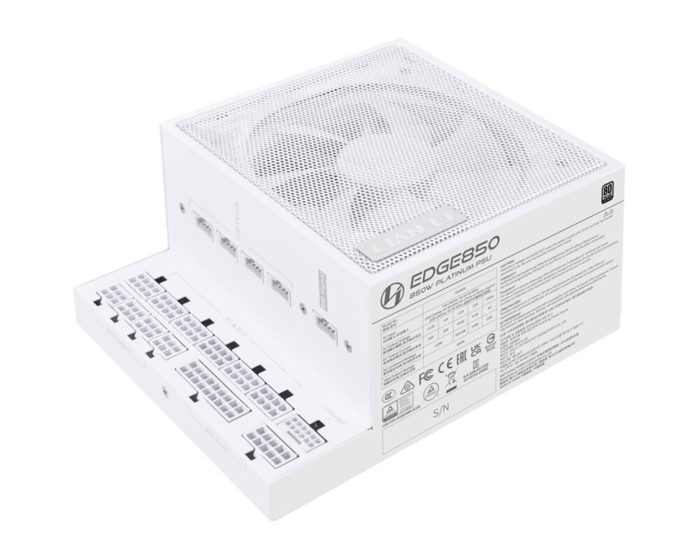 Захранване Lian Li EDGE EG0850 White 850W 80+ Platinum PCIe 5.1, ATX 3.1 3