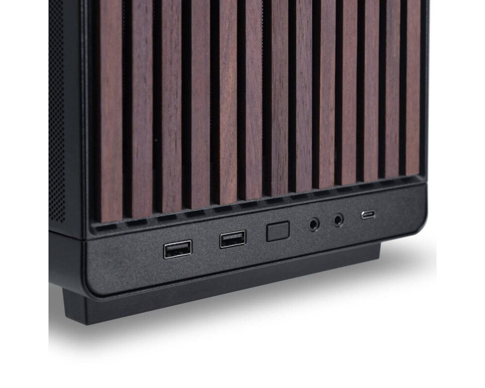 Кутия Lian Li DAN A3-mATX Wood Edition Black, Tempered Glass, Micro Tower 3