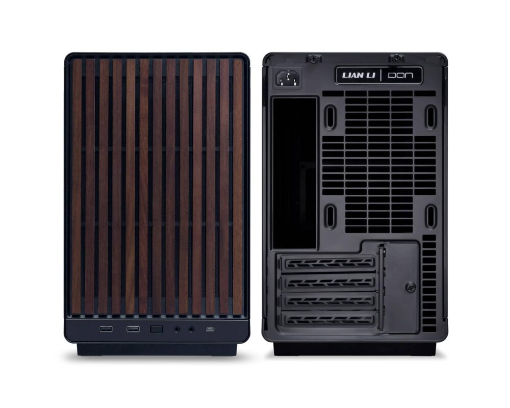 Кутия Lian Li DAN A3-mATX Wood Edition Black, Tempered Glass, Micro Tower 4