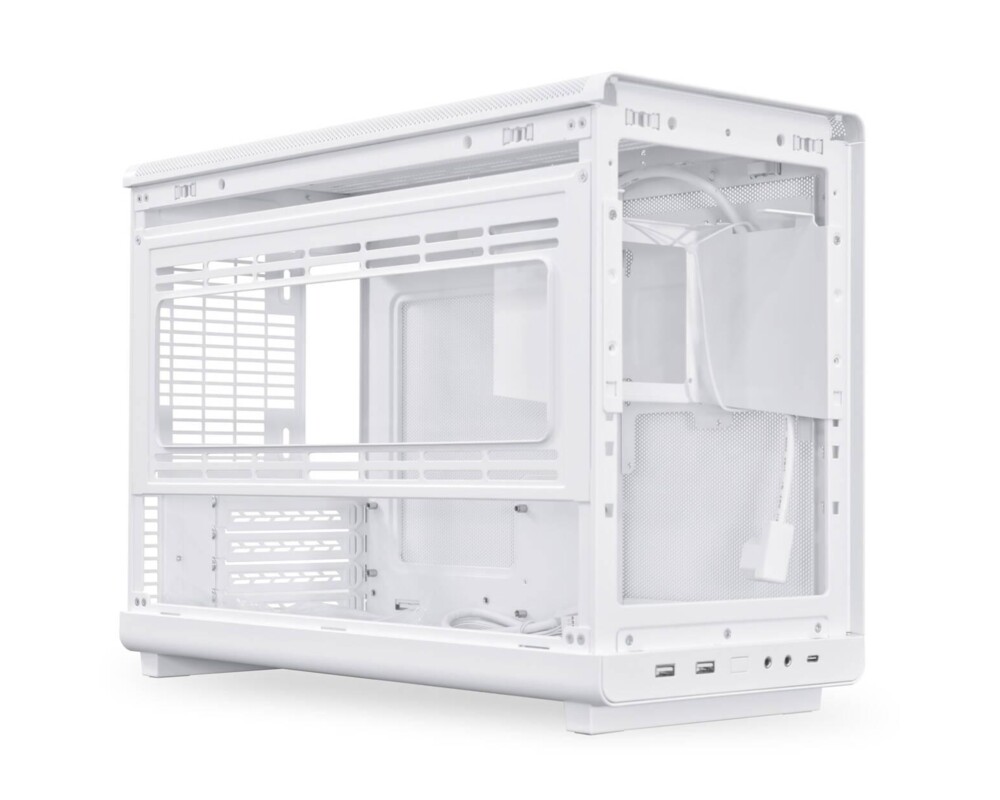 Кутия Lian Li DAN A3-mATX Wood Edition White, Tempered Glass, Micro Tower 3
