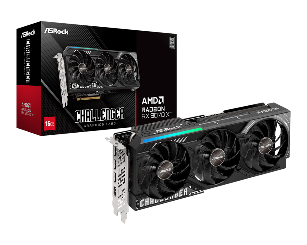 Видеокарта ASROCK AMD Radeon RX 9070 XT Challenger 16GB GDDR6 256-bit 12