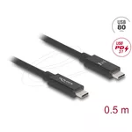 Кабел Delock Кабел E-Marker USB-C, 80 Gbps, 16K 60 Hz, PD 3.1 240 W, 0.5 m, черен 2