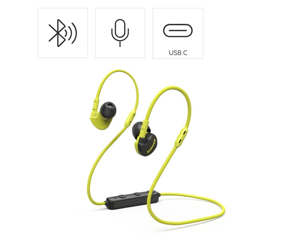 Слушалки HAMA Блутут слушалки, спортни, "Freedom Athletics III", с микрофон, жълто и черно 5