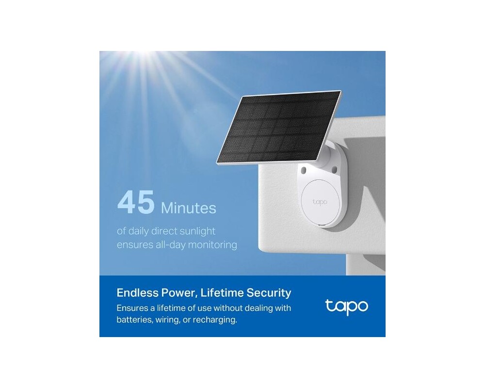 Цифрова IP камера TP LINK C410-kit включва:  IP Camera tapo C410 + tapo A201 соларен панел 5