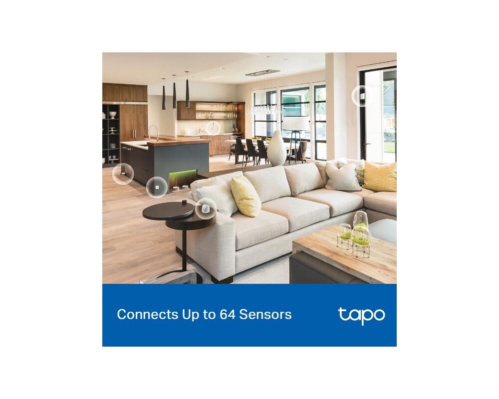 Цифрова IP камера TP LINK интелигентен хъб със звънец H100, аларма, координира се с интелиг. сензори Tapo, свързва до 64 интелиг. у-ва, звънец, Wi-Fi 5
